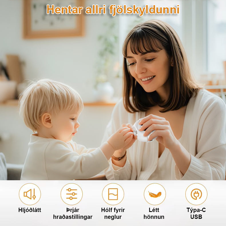 Rafmagns naglaklippa með ljós
