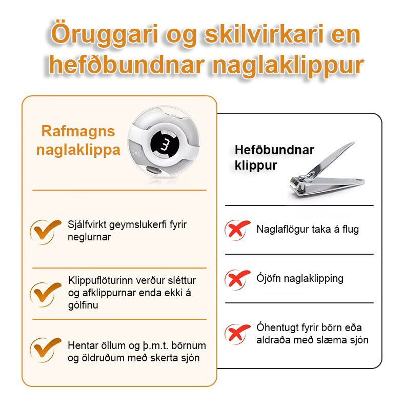 Rafmagns naglaklippa með ljós