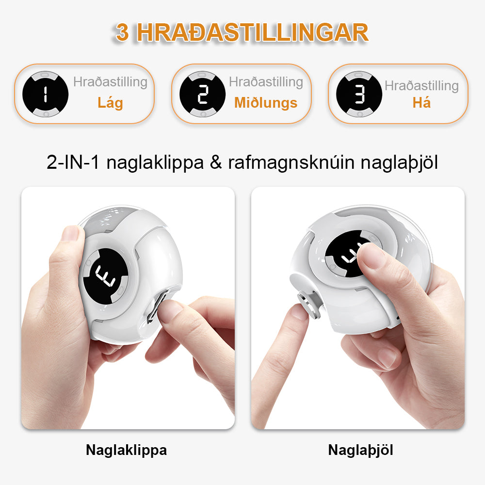 Rafmagns naglaklippa með ljós